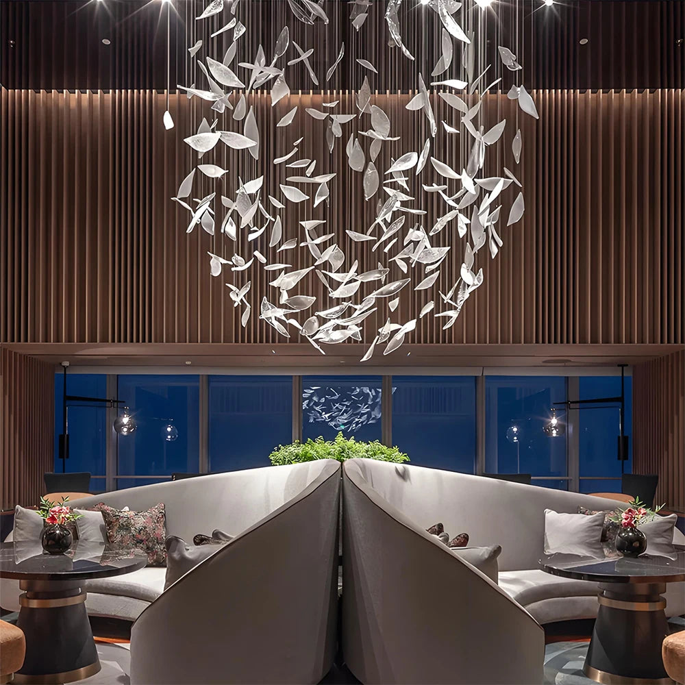 Elowen Custom Build Artistic Leaf Glass Chandelier