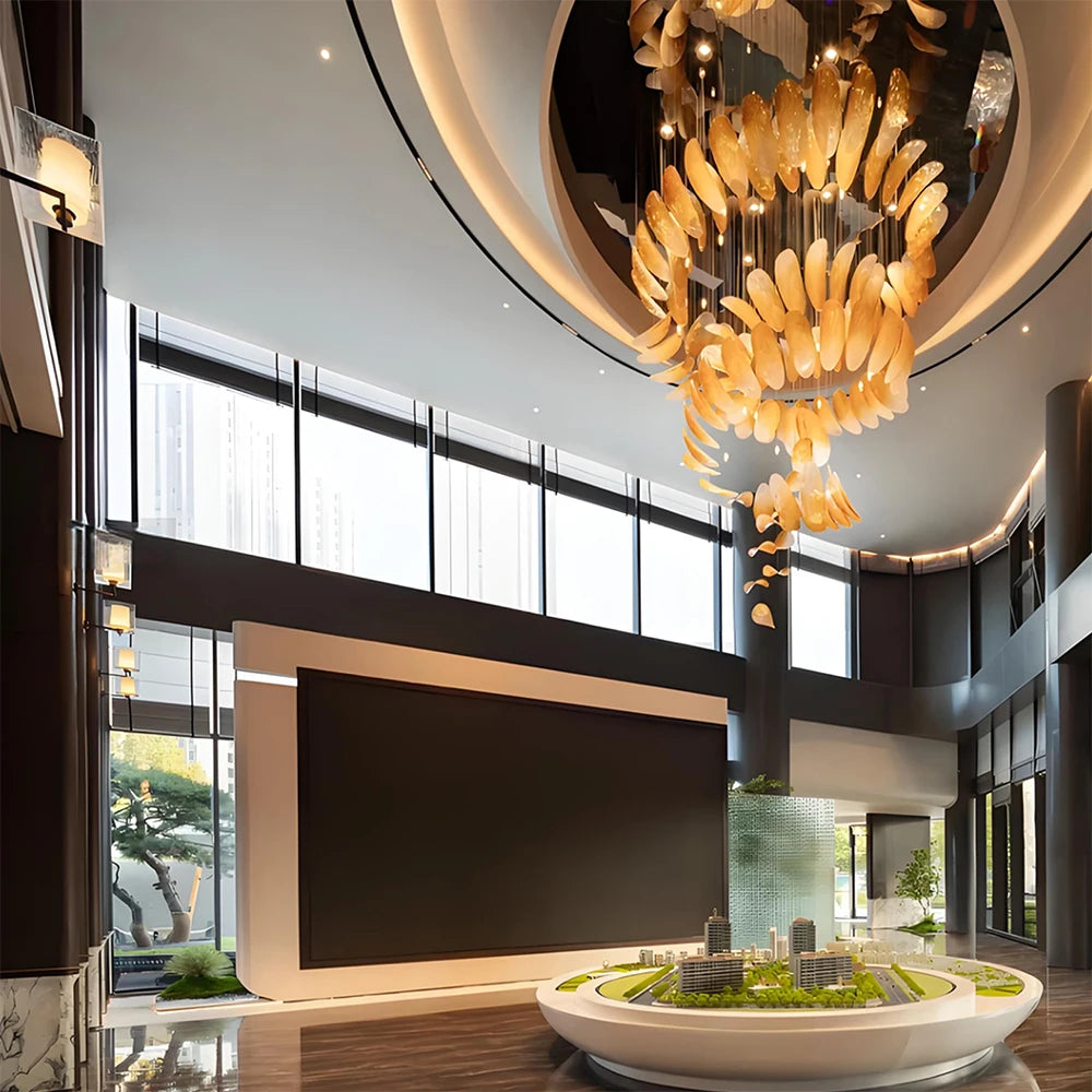 Aurelia Custom Build Gold Spiral Glass Chandelier