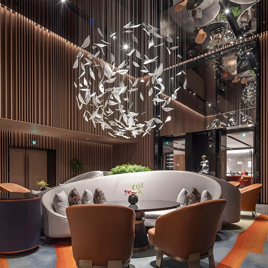 Elowen Custom Build Artistic Leaf Glass Chandelier