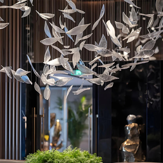 Elowen Custom Build Artistic Leaf Glass Chandelier