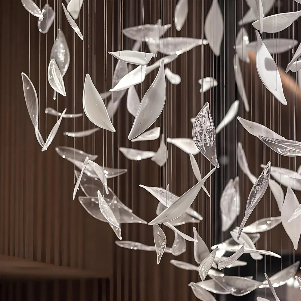 Elowen Custom Build Artistic Leaf Glass Chandelier