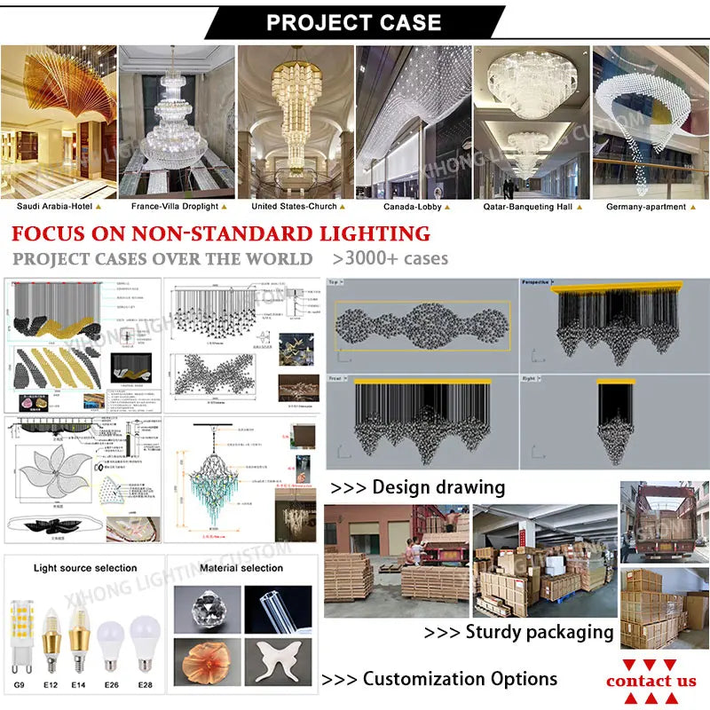 Adelina Custom Build Modern Art Lobby Chandelier