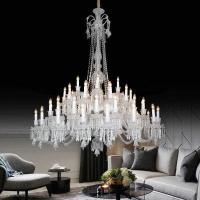 Lustre en cristal style bougie pour salon et restaurant
