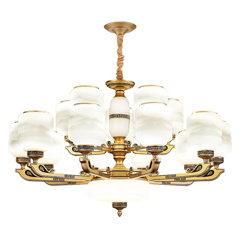 Modern Brushed Glass Chandelier for Living Room and Dining Area