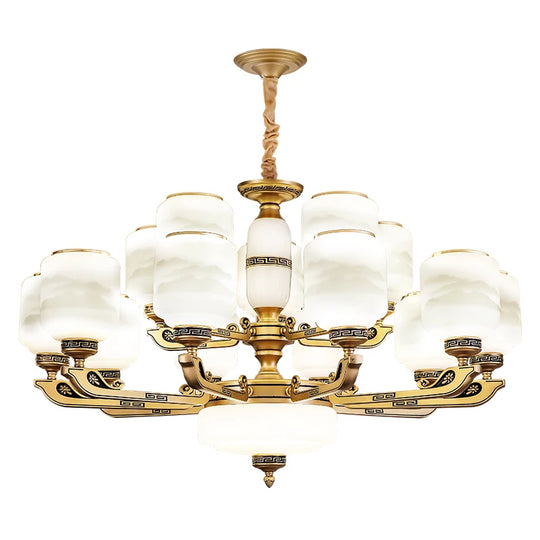 Modern Brushed Glass Chandelier for Living Room and Dining Area