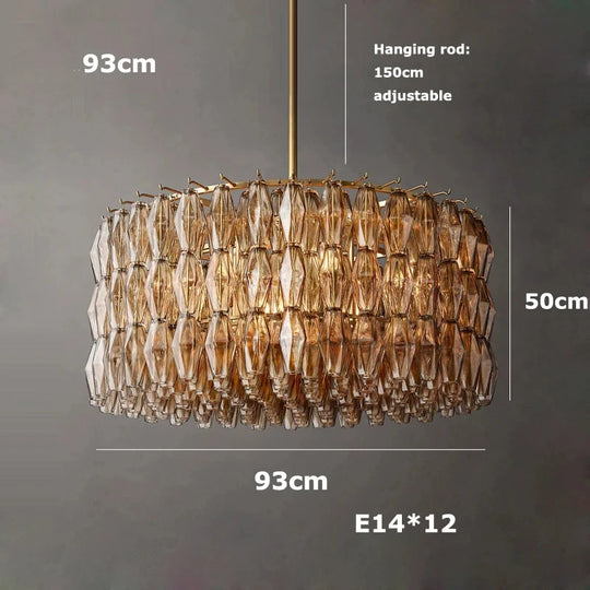 Retro Champagne Pendant Light for Large Living Room Lighting