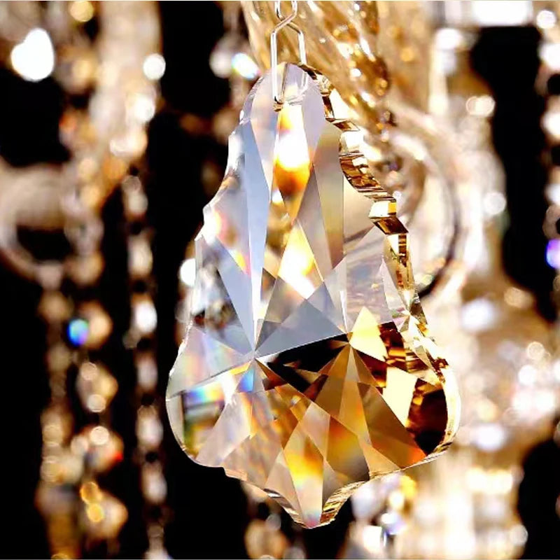 Lustre en cristal à 3 niveaux pour escalier et hall d'hôtel