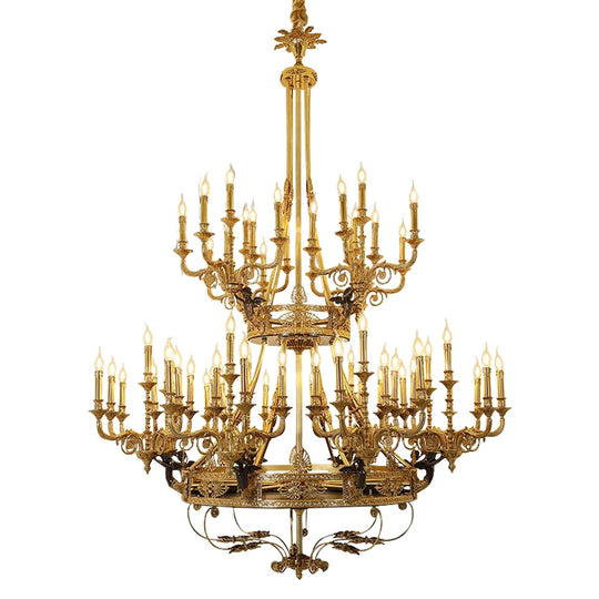French Retro Brass Angel Candle Chandelier