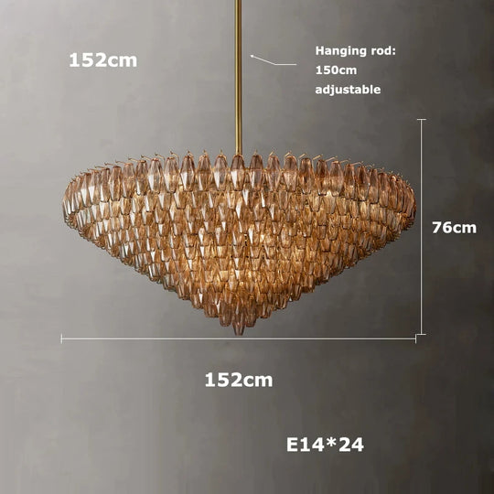 Retro Champagne Pendant Light for Large Living Room Lighting