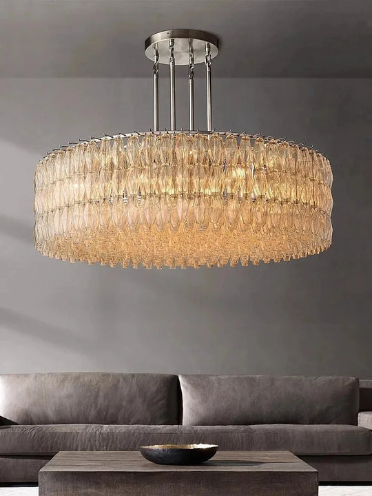 Retro Champagne Pendant Light for Large Living Room Lighting