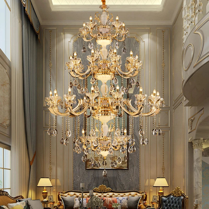 Crystal Candle Chandelier for Living Room and Dining Area