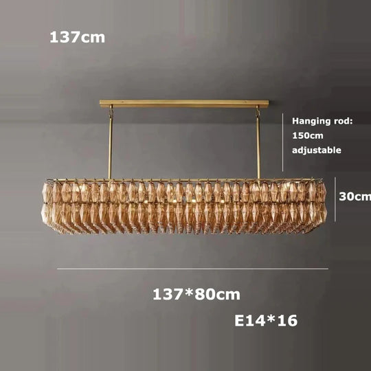 Retro Champagne Pendant Light for Large Living Room Lighting