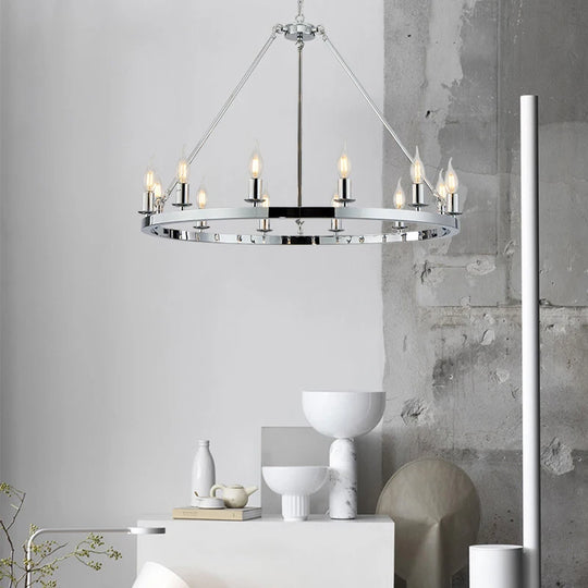 Wagon Wheel Chandelier Pendant Light for Cafés and Restaurants