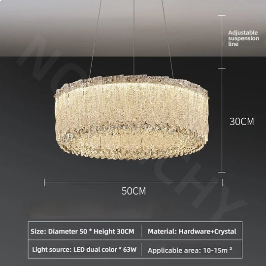 Luxury Gold Crystal Pendant Lamp for Living and Dining Room