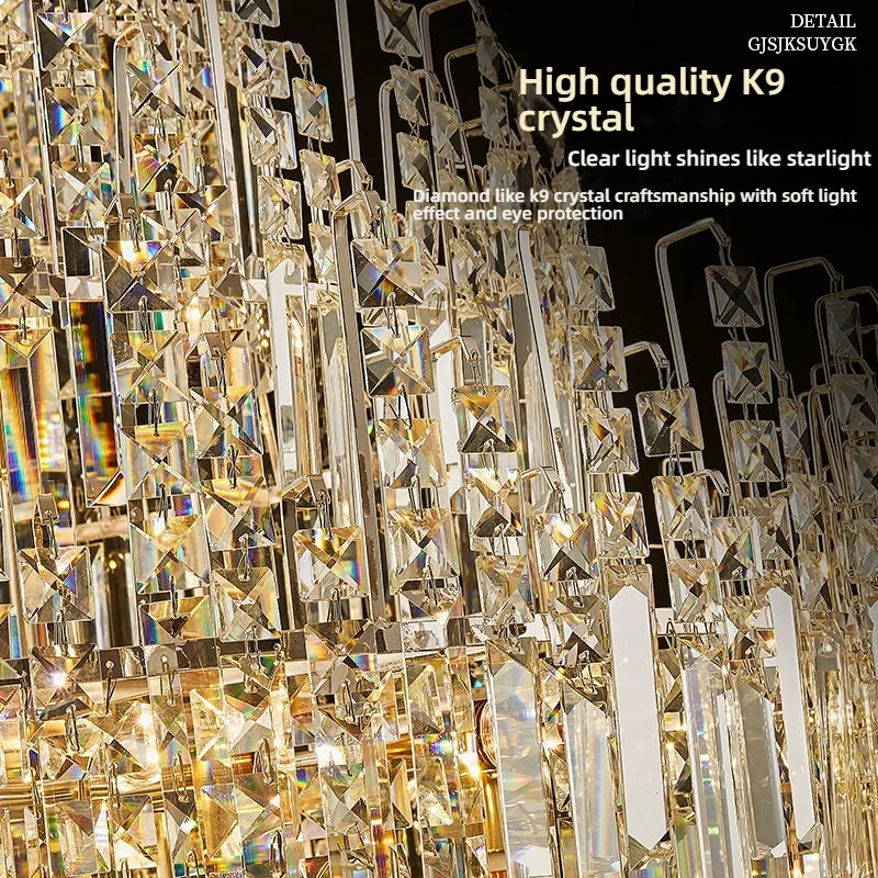 Lustre en cristal pour éclairage de hall et d'escalier de duplex