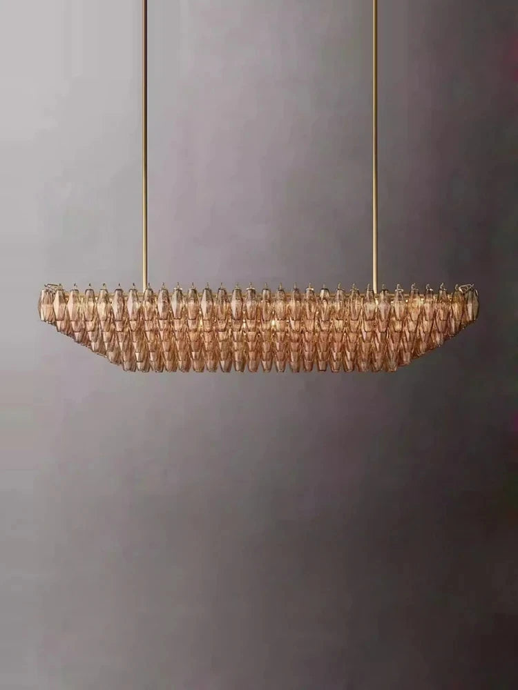 Retro Champagne Pendant Light for Large Living Room Lighting