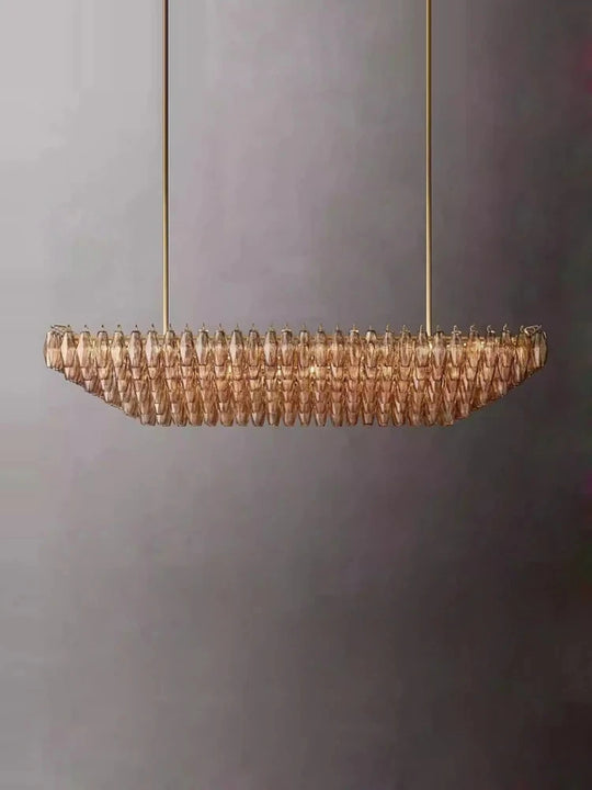 Retro Champagne Pendant Light for Large Living Room Lighting