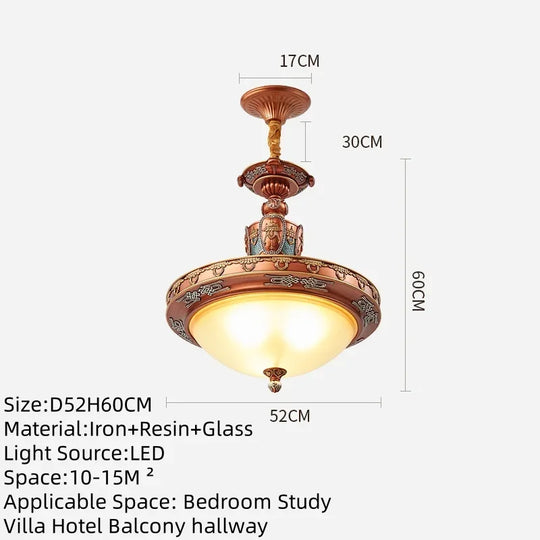 European Luxury Retro Iron Chandelier with Frosted Glass