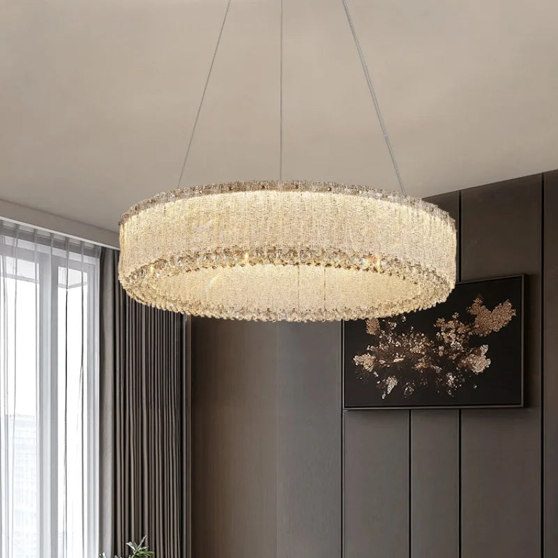 Luxury Gold Crystal Pendant Lamp for Living and Dining Room