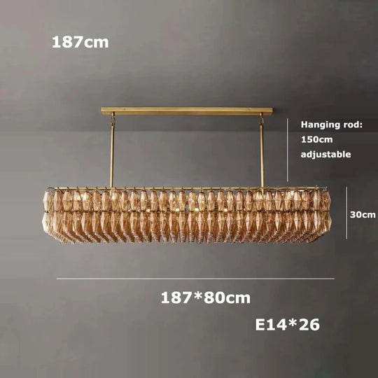 Retro Champagne Pendant Light for Large Living Room Lighting