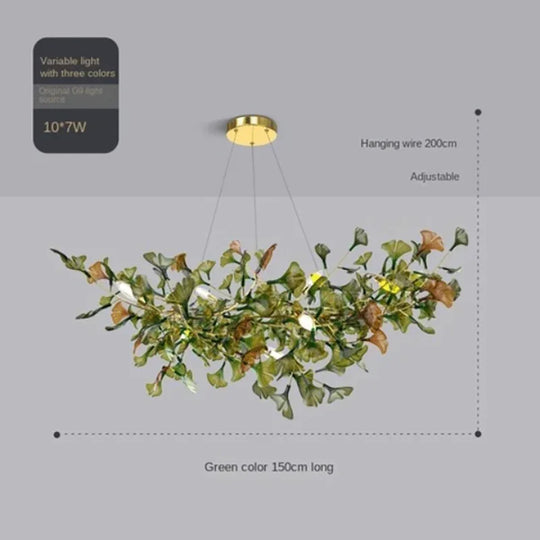 Luxury Ginkgo Leaf Glass Branch Chandelier