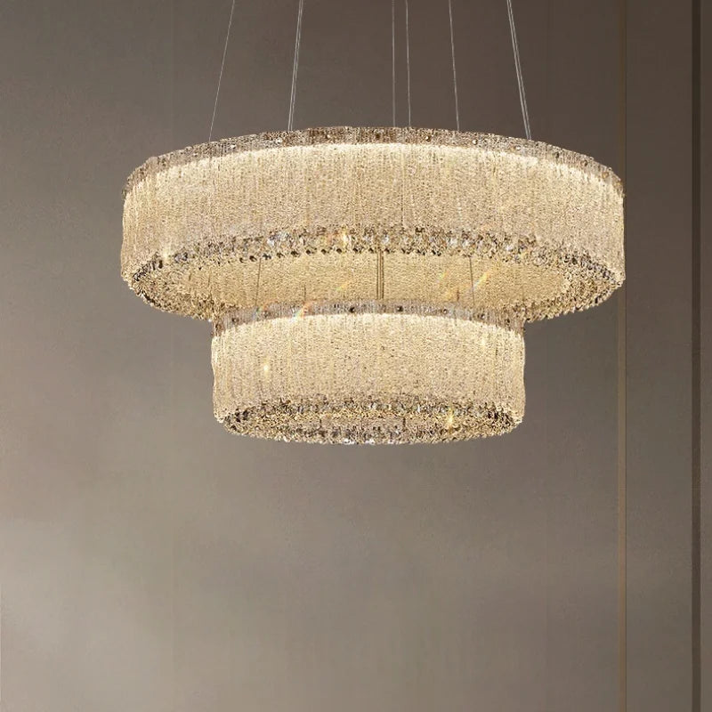 Luxury Gold Crystal Pendant Lamp for Living and Dining Room