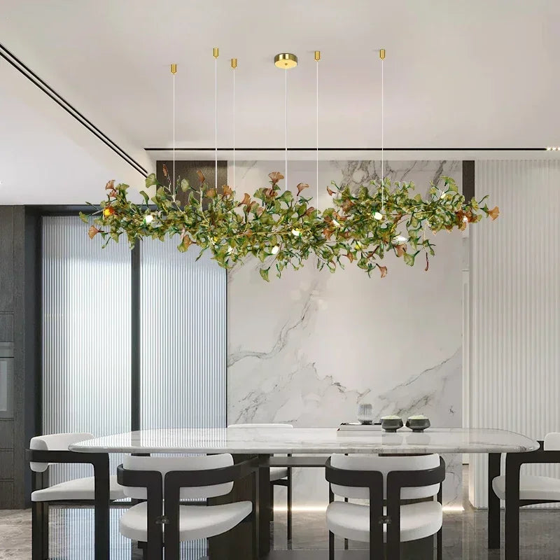 Luxury Ginkgo Leaf Glass Branch Chandelier