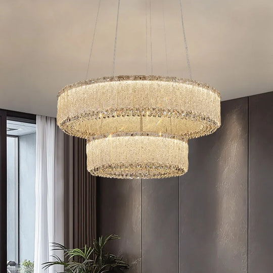 Luxury Gold Crystal Pendant Lamp for Living and Dining Room