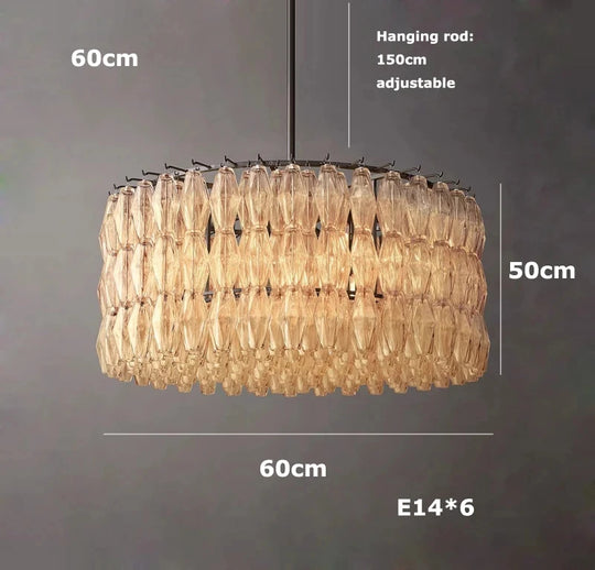 Retro Champagne Pendant Light for Large Living Room Lighting
