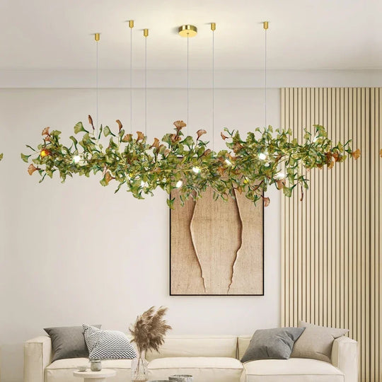 Luxury Ginkgo Leaf Glass Branch Chandelier