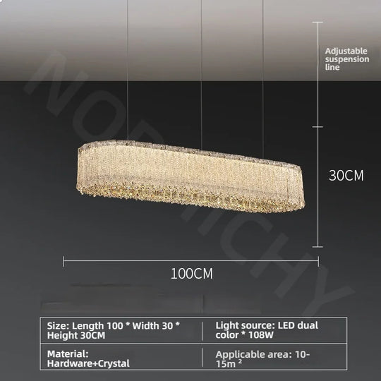 Luxury Gold Crystal Pendant Lamp for Living and Dining Room