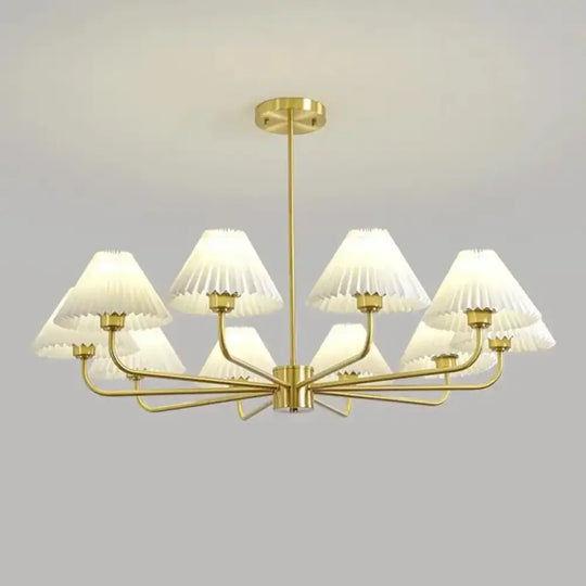 Modern LED Chandelier Pendant Light for Living Room and Dining 1 fabric lampshade / Warm White