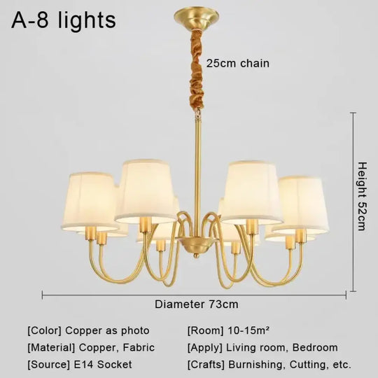 Modern LED Chandelier Pendant Light for Living Room and Dining A 8 lights / Warm White