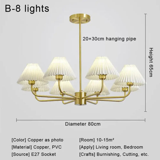 Modern LED Chandelier Pendant Light for Living Room and Dining B 8 lights / Warm White
