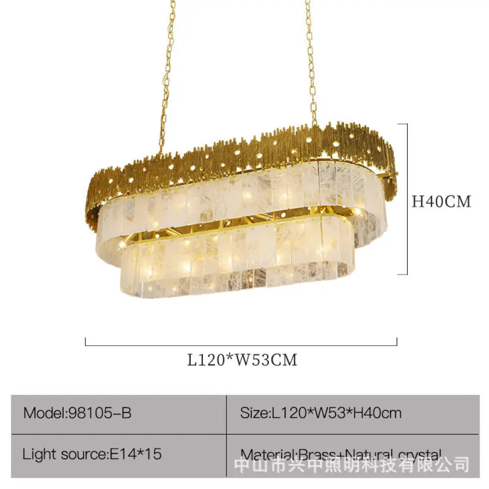 Light Luxury Crystal Living Room Chandelier L120 W53 H40cm