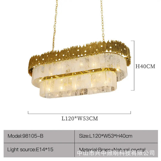 Light Luxury Crystal Living Room Chandelier L120 W53 H40cm