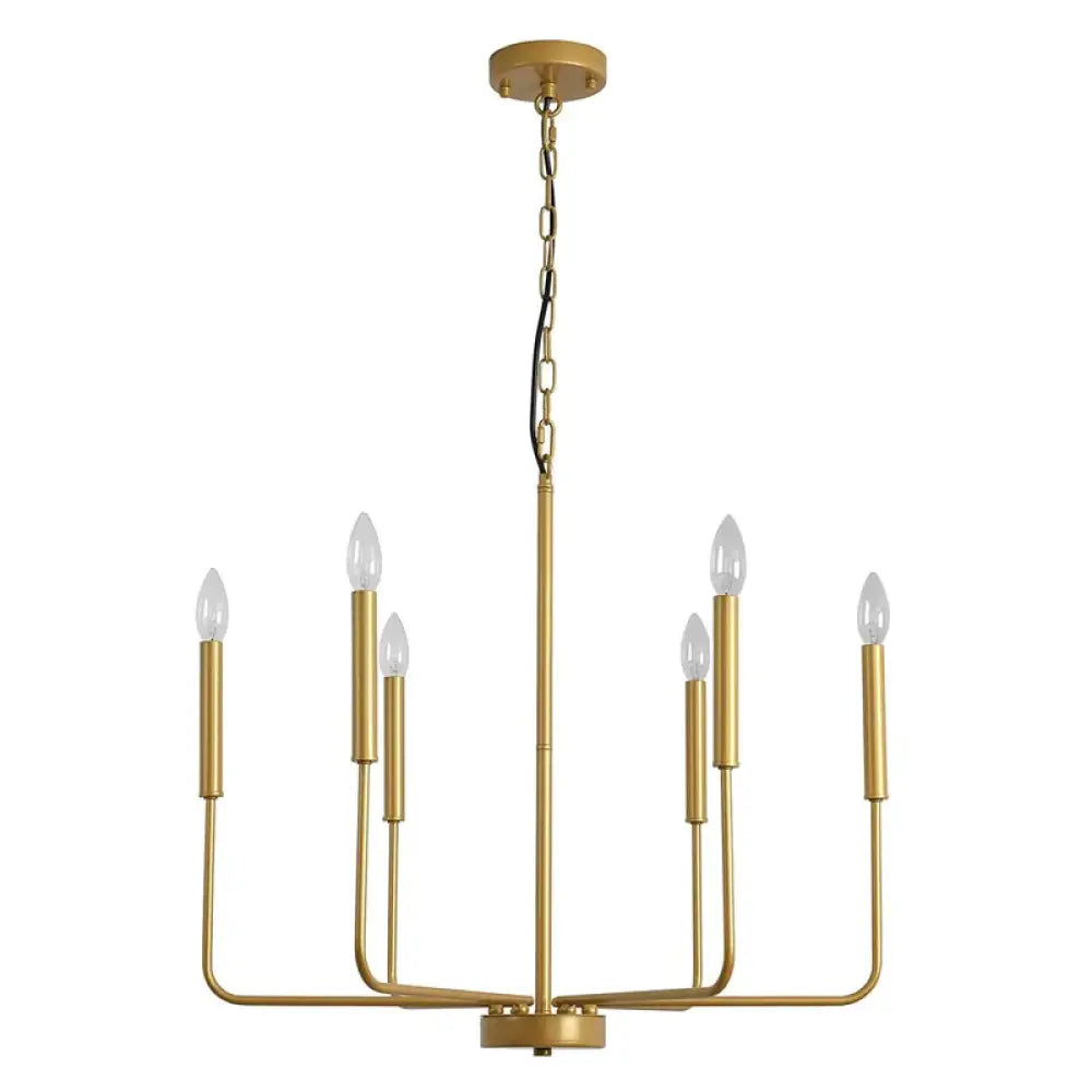 Retro Industrial Candle Chandelier Light for Bedroom and Study golden 6 lights / China Mainland / Voltage