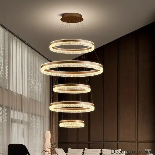 Modern Crystal Stair Pendant Light for Living Room and Hall