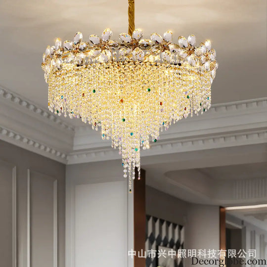 French Light Luxury Crystal Tassel Branch Chandelier