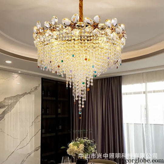 French Light Luxury Crystal Tassel Branch Chandelier