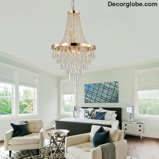 Arabelle 19.7-Inch Gold & Chrome Crystal Chandelier Chandelier