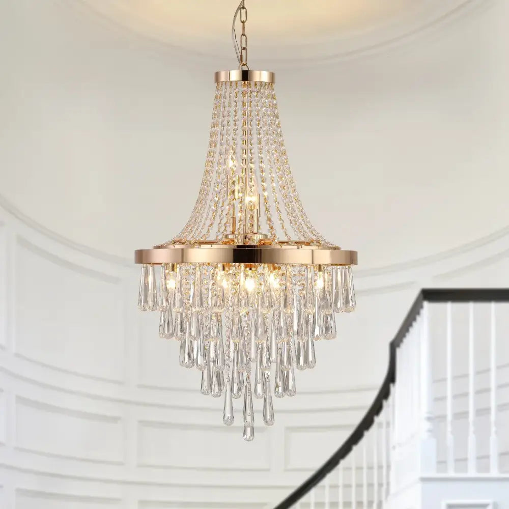 Arabelle 19.7-Inch Gold & Chrome Crystal Chandelier Chandelier