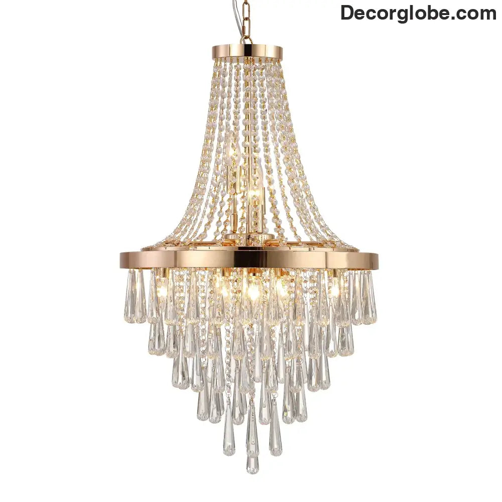 Arabelle 19.7-Inch Gold & Chrome Crystal Chandelier Chandelier