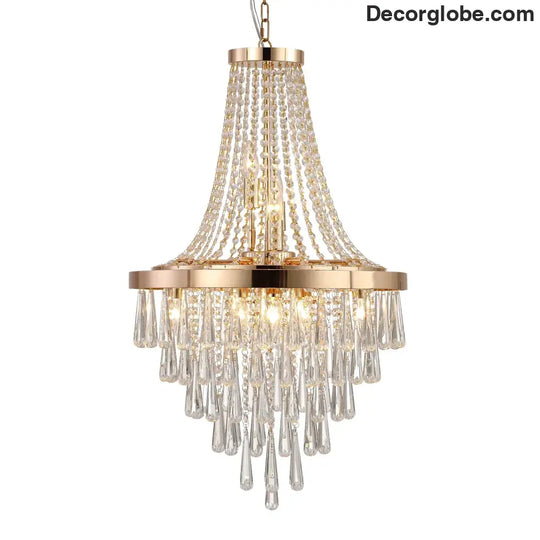 Arabelle 19.7-Inch Gold & Chrome Crystal Chandelier Chandelier