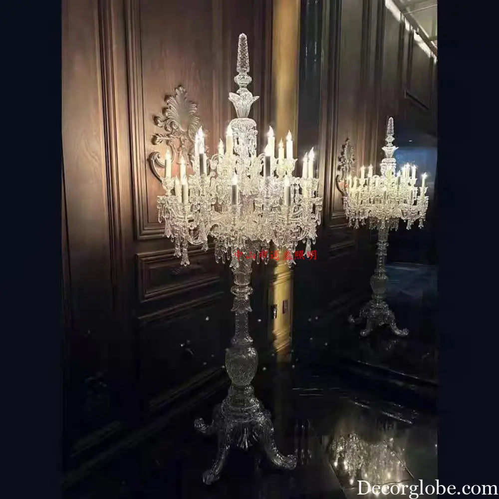 European Style Villa Living Room Crystal Floor Lamp Modern Simple Study Bedroom Bedside Lamp Hotel Model Room Floor Lamp
