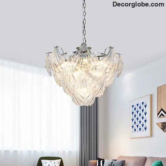 Brielle's Crystal Chandelier - Modern Elegance with Tapered Petals (10 Lights) - DecorGlobe