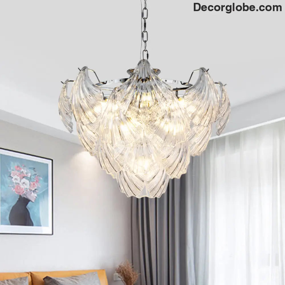 Brielle's Crystal Chandelier - Modern Elegance with Tapered Petals (10 Lights) - DecorGlobe