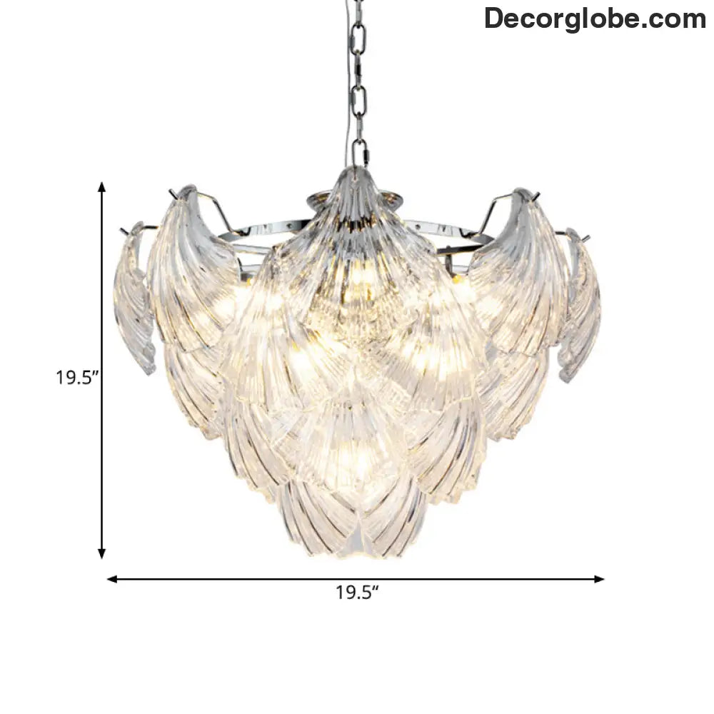 Brielle's Crystal Chandelier - Modern Elegance with Tapered Petals (10 Lights) - DecorGlobe