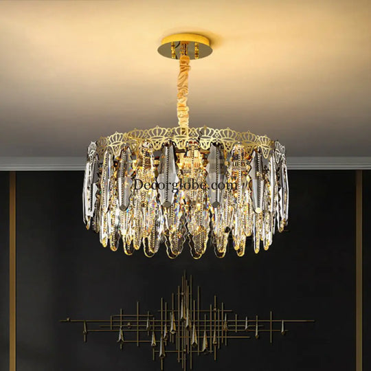 Brynlee Elegance Blooms: Crystal Leaf Pendant Light - DecorGlobe