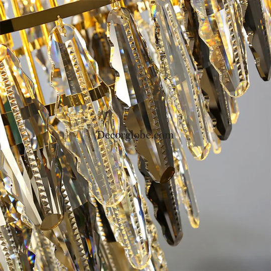 Brynlee Elegance Blooms: Crystal Leaf Pendant Light - DecorGlobe